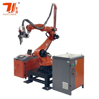 Macchina di saldatura automatica a laser a fibra su misura con braccio robotico a 6 assi certificata CE