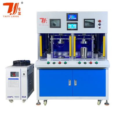 Cisterna in acciaio inossidabile a doppia stazione cisterna di fondo cisterna di fuoriuscita macchina di saldatura automatica a laser a fibra con testa Raytools HZG