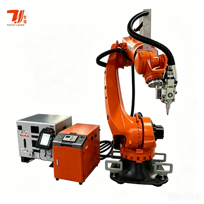 Saldatura laser robotica 3D con robot KUKA KR35 e laser IPG da 4000W per parti del telaio automobilistico